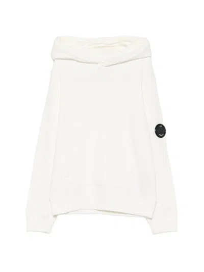 C.p. Company Kids' Lens-detail Hoodie In White