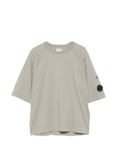 C.p. Company Kids' Lens-detail Raglan-sleeve T-shirt In Gray