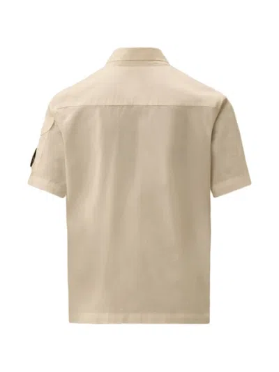 C.p. Company Kids' Lens-detail Short-sleeve Shirt In Neutral