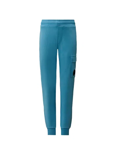 C.p. Company Kids' Lens-detail Cargo Pants In Blue