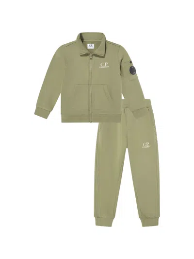 C.p. Company Kids' Lens-detail Tracksuit In Green