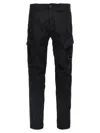 C.p. Company Straight-fit Cargo Pants With Subtle Lens Detail In Black