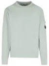 C.p. Company Grey Wool Blend Sweatshirt In Clear Blue