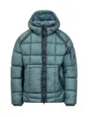 C.p. Company Translucent Lightweight Down Jacket With Adjustable Hood In Blue