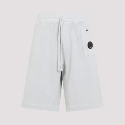 C.P. COMPANY LIGHT BLUE LOGO PATCH BERMUDA SHORTS