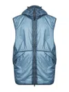 C.p. Company Light Blue Nada Shell Goggle Padded Hooded Vest In Blue