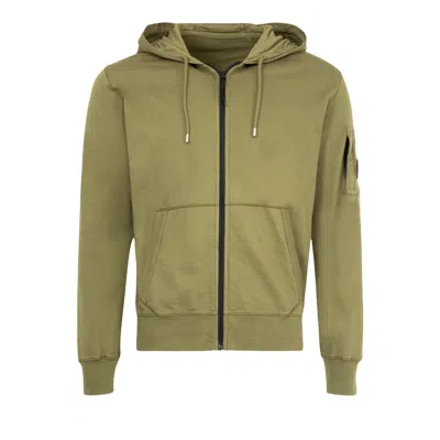 Pre-owned C.p. Company Light Fleece Hooded Full Zip Sweatshirt 'capers' | Green | Men's Size L