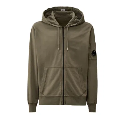 Pre-owned C.p. Company Light Fleece Hooded Full Zip Sweatshirt 'gunmetal' | Grey | Men's Size Xl In Gray