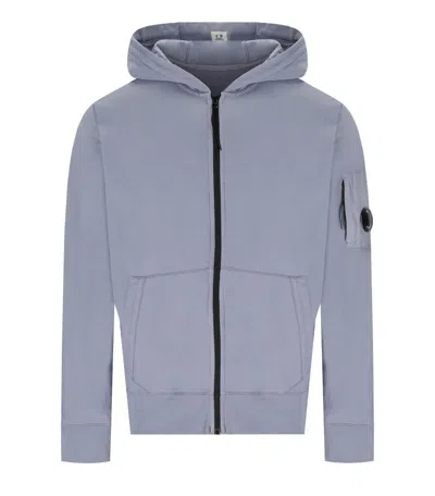 C.p. Company Light Fleece Full Zip Hooded Sweatshirt In Lavender Violet