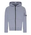 C.p. Company Light Fleece Full Zip Hooded Sweatshirt In Purple