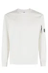 C.p. Company C.p.company Crew Neck Sweatshirt With Pocket Detail In Gauze White
