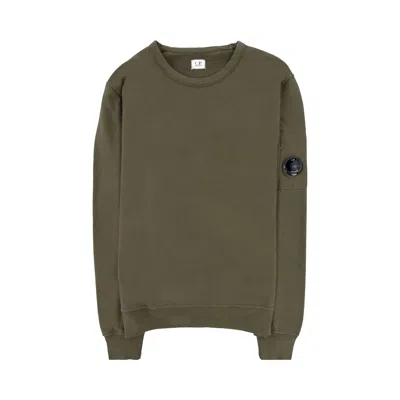 Pre-owned C.p. Company Light Fleece Zip Lens Sweatshirt 'ivy Green' | Men's Size M