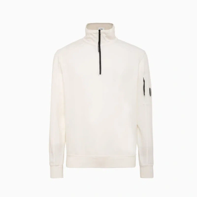 C.p. Company C.p Company Light Fleece Zipped Sweatshirt In White