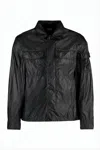 C.p. Company Lightweight Black Polyamide Casual Jacket With Classic Collar In Black