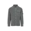 C.p. Company Lightweight Button-up Shirt With Textured Finish In Gray