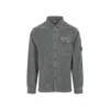 C.p. Company Soft Corduroy Fabric Shirt Jacket With Classic Collar In Gray