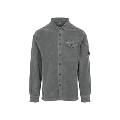 C.P. COMPANY LIGHTWEIGHT BUTTON-UP SHIRT WITH TEXTURED FINISH