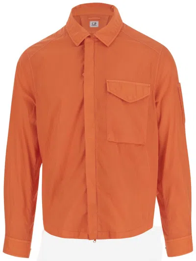 C.p. Company Lightweight Nylon Shirt Jacket With Classic Collar