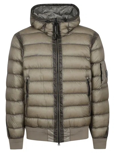 C.p. Company Lightweight Padded Jacket With Adjustable Hood In Brown