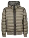 C.p. Company Lightweight Padded Jacket With Adjustable Hood In Green