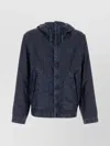C.p. Company Linen Jacket With Hood And Front Pockets