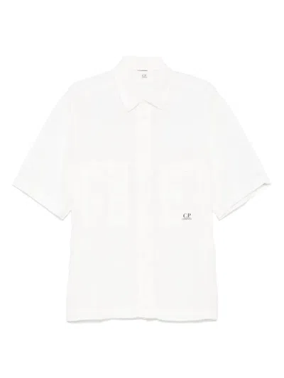 C.p. Company Linen Shirt In Neutrals