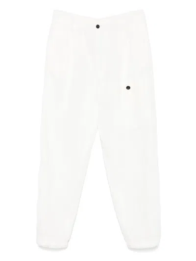 C.p. Company Linen Trousers In White