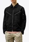 C.p. Company Cotton And Linen Shirt With Zip Closure In Black