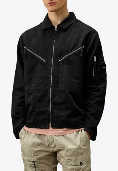 C.P. COMPANY LINEN ZIP-UP OVERSHIRT