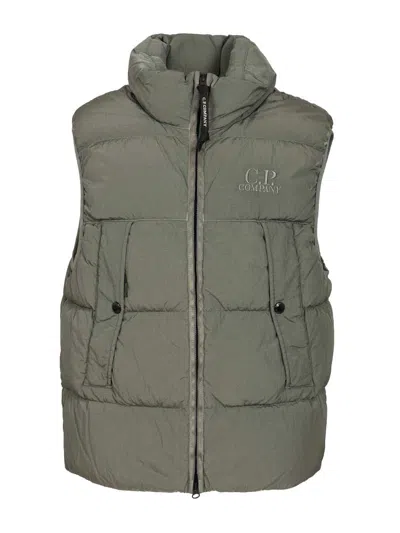 C.p. Company Liner Padded Vest Jackets Grey In Gray
