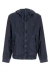 C.p. Company Linen Jacket With Hood And Front Pockets