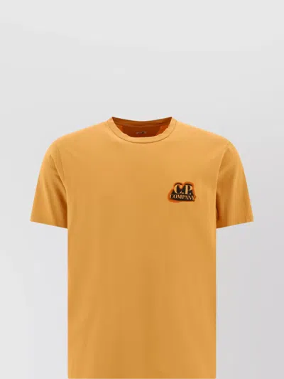 C.p. Company Logo And Print Graphic Crew Neck T-shirt In Yellow