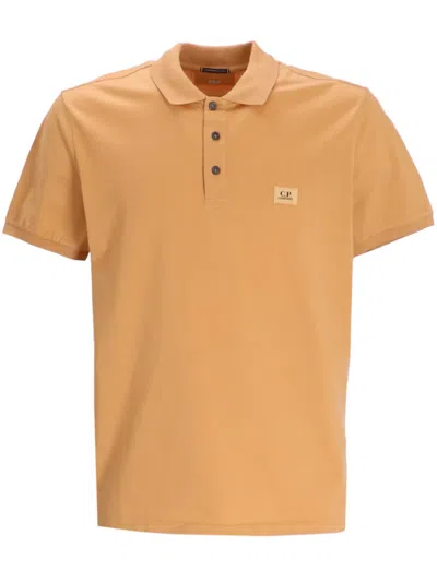 C.p. Company Logo-appliqué Cotton Polo Shirt In Orange