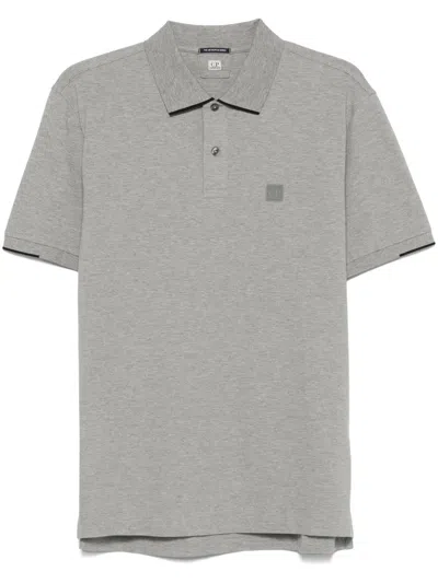 C.p. Company Logo-appliqué Polo Shirt In Grey