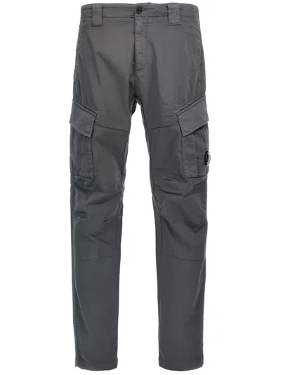 C.p. Company Logo-badge Cargo Trousers In Grey