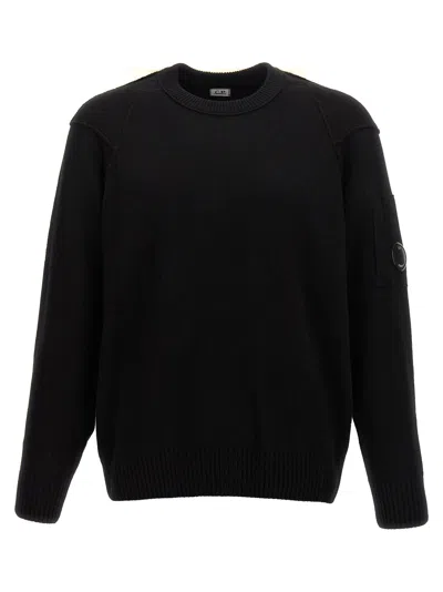 C.p. Company Logo Badge Sweater In Black