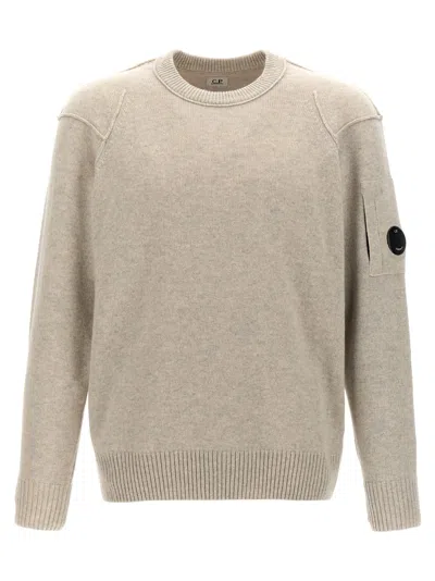 C.p. Company Logo Badge Sweater In Grey