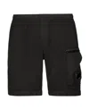 C.p. Company Logo-badge Track Shorts In Black