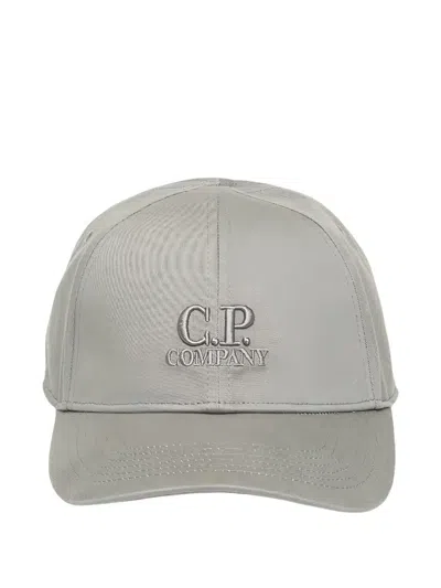C.p. Company Logo Baseball Cap In Gray