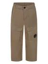 C.p. Company Logo Cargo Trousers In Neutrals