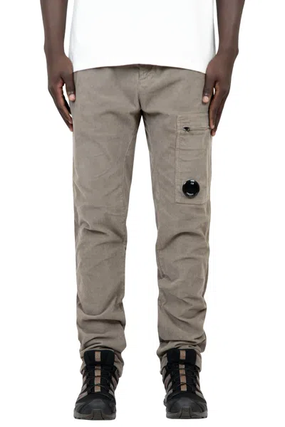 C.p. Company Logo Casual Pants In Gray