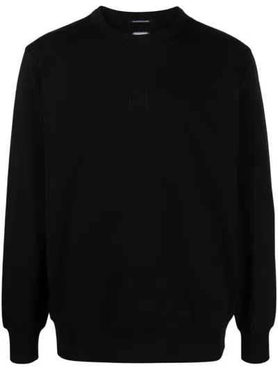 C.p. Company Logo Cotton Sweatshirt In Black