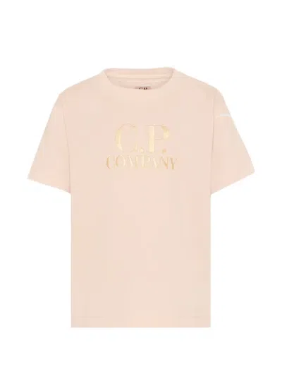 C.p. Company Kids' Logo Cotton T-shirt In Pink