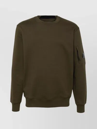 C.p. Company Logo Crew Neck Sweatshirt In Brown