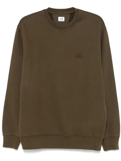 C.p. Company Logo Crew Neck Sweatshirt In Green