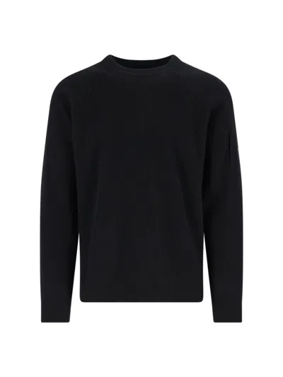 C.P. COMPANY LOGO CREWNECK SWEATER - BLACK
