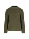 C.p. Company Chunky Ribbed Knit Sweater With Distinctive Patch Pocket In Green