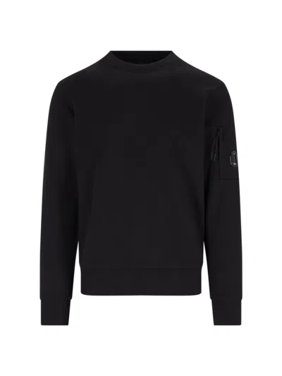 C.P. COMPANY LOGO CREWNECK SWEATSHIRT - BLACK