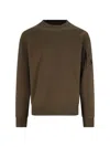 C.p. Company Diagonal Raised Fleece Crew Neck Sweatshirt In Brown