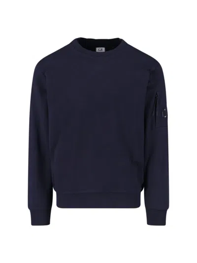 C.p. Company Logo Crewneck Sweatshirt - Green In Blue